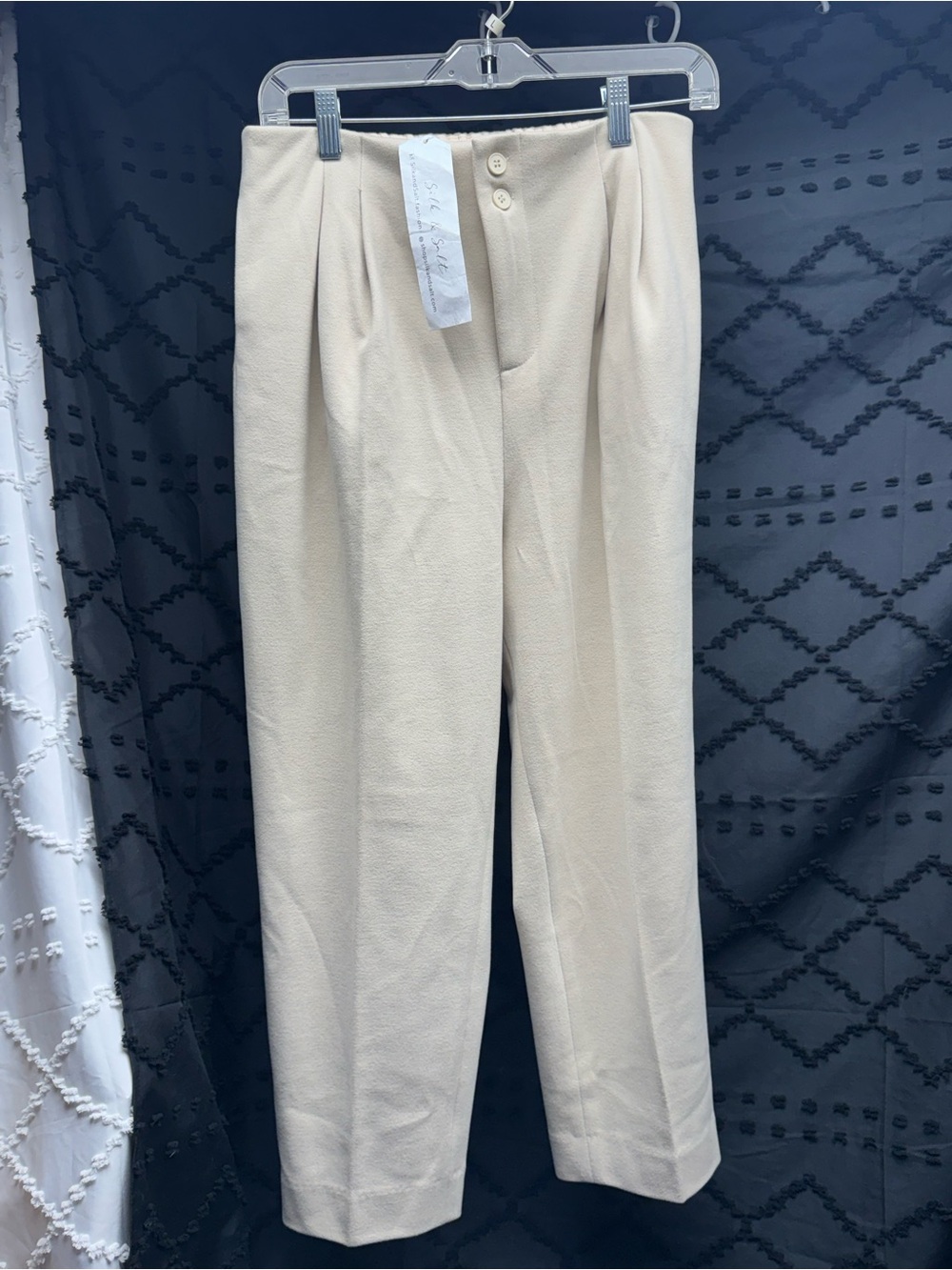 Silk & Salt Beige Cotton Blend
Wide-Leg Pants